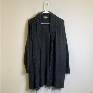 Jamison Gray Knit Cardigan Sweater with Open Front